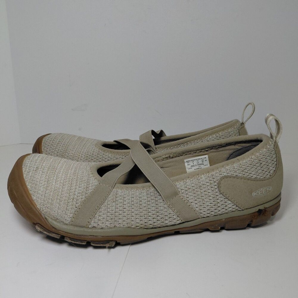 Keen Hush Knit Mary Jane Comfort Slip-Ons Taupe & Tan Women's Size 9 - Picture 4 of 12